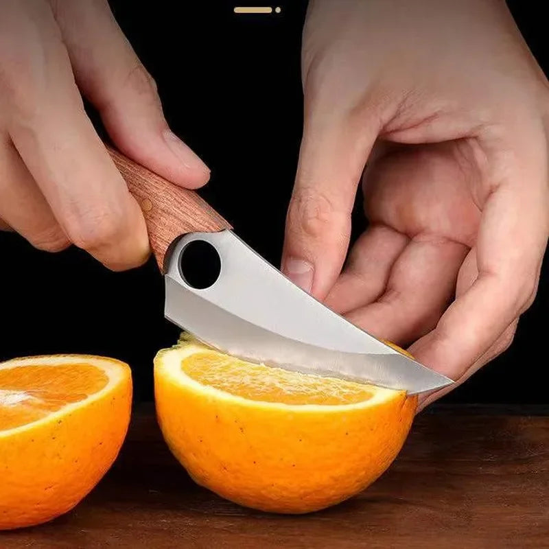 WXCOO Stainless Steel Meat Cleaver Knife Kitchen Sharp Boning Household Fruit Paring BBQ Knife Wooden Handle Kitchen Supplies