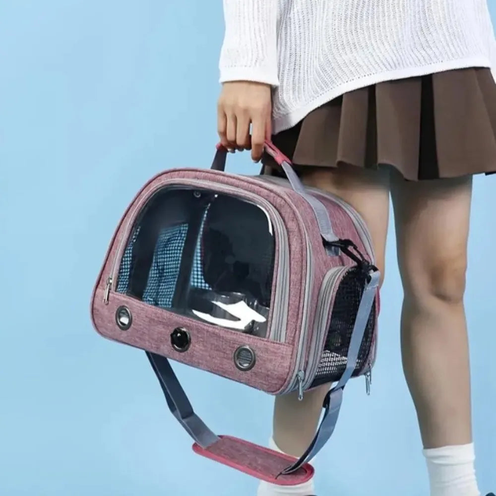 Breathable Portable Parrot Travel Bag with Tray Large Capacity Parrot Carrier Bag Comfortable Bird Backpack Pet Supplies
