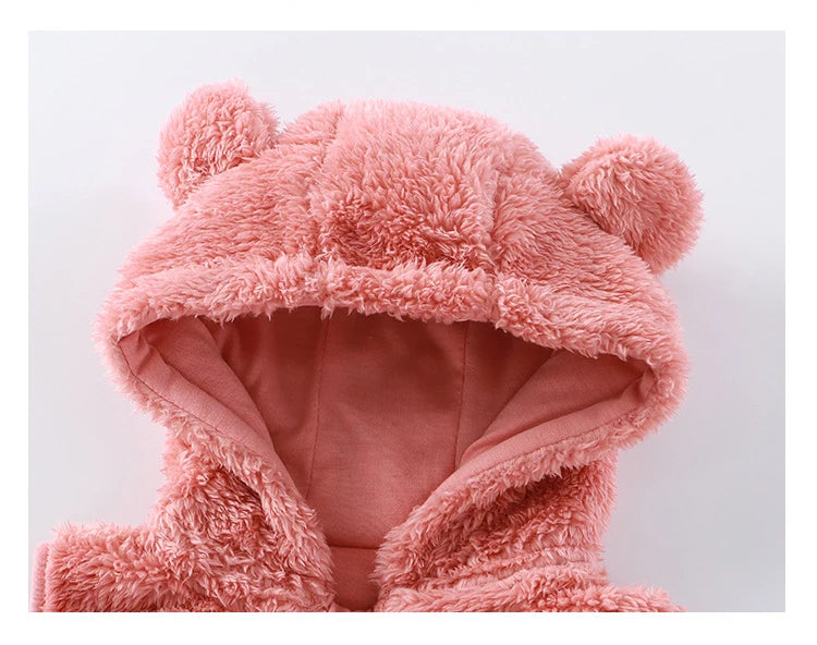 Ircomll Children's vest winter Fall Bape Plush Hooded Bear Outerwear For Girls Boys Children Coat Baby Top Waistcoat Girl Outfit