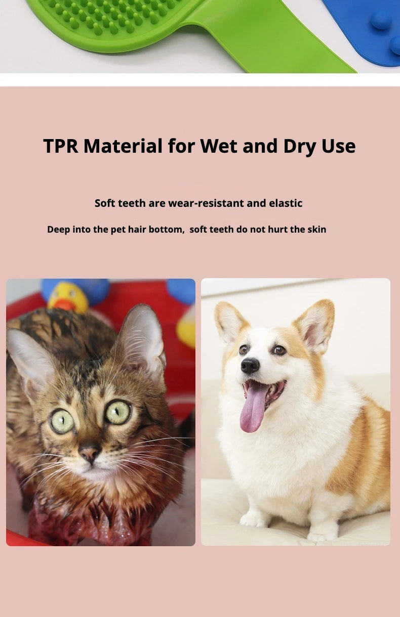 Soft Rubber Dog Cat Brush Pet Bath Silicone Comb Pet Hair Remover Dogs Stuff Cat Comb Grooming Tools Pet Supplies