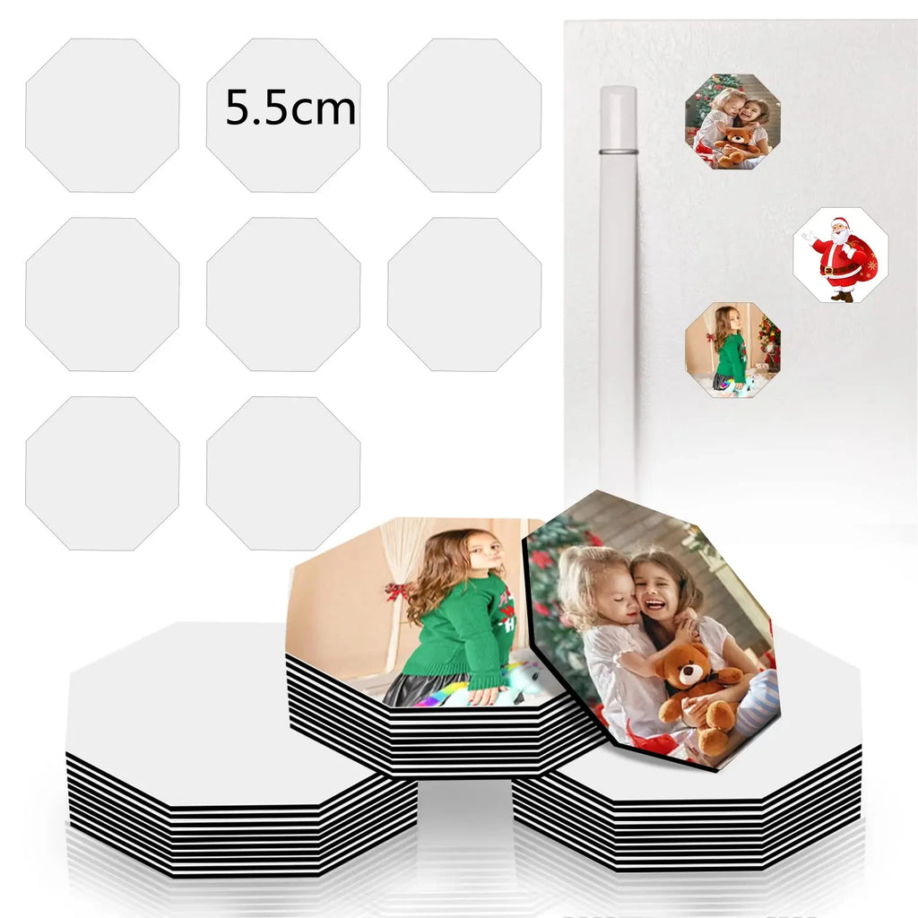 D&D 10pcs 7.5*5.5cm Sublimation Magnet Blanks Sublimation Blank Fridge Magnets Personalized for DIY Kitchen Office Decorative