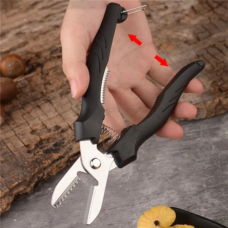 Multipurpose Chestnut Scissors Peeler Chestnut Shell Peeling and Leather Clip Cross Cutting Knife Chestnut Peeler For Kitchen