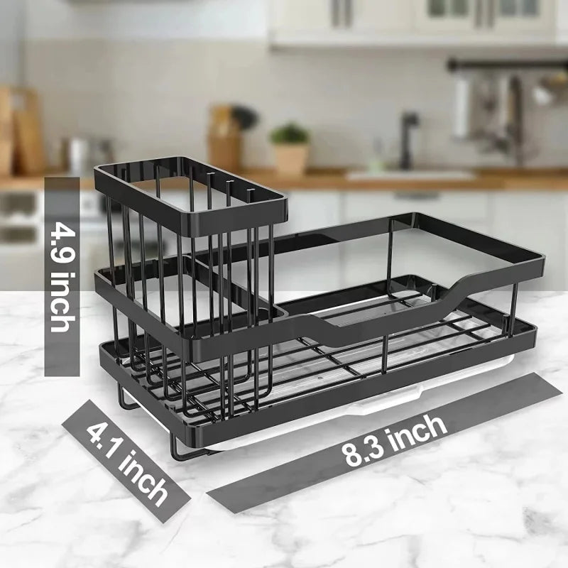 Self-draining Sink Shelf Stainless Steel Kitchen Sink Caddy Drain Rack Soap Sponge Holder for Kitchen Sink Organizer