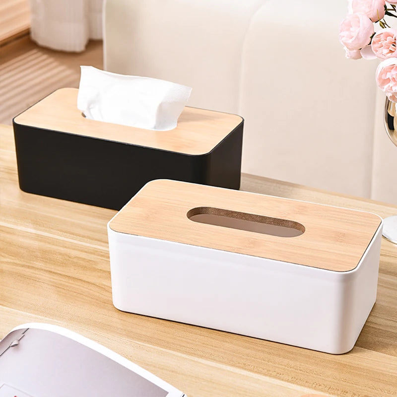 Kitchen Tissue Box Plastic Detachable Rectangle Minimally Designed Paper Box for Household Dining Table Living Room Bathroom TMZ