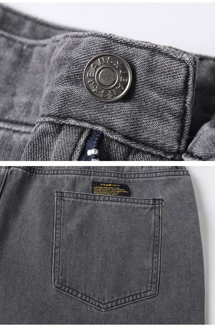 Men's Plus Size Jeans Elastic Waistband 30-48inch Stretch Denim Pants Straight Leg Breathable Loose Fit Streetwear Casual Wear