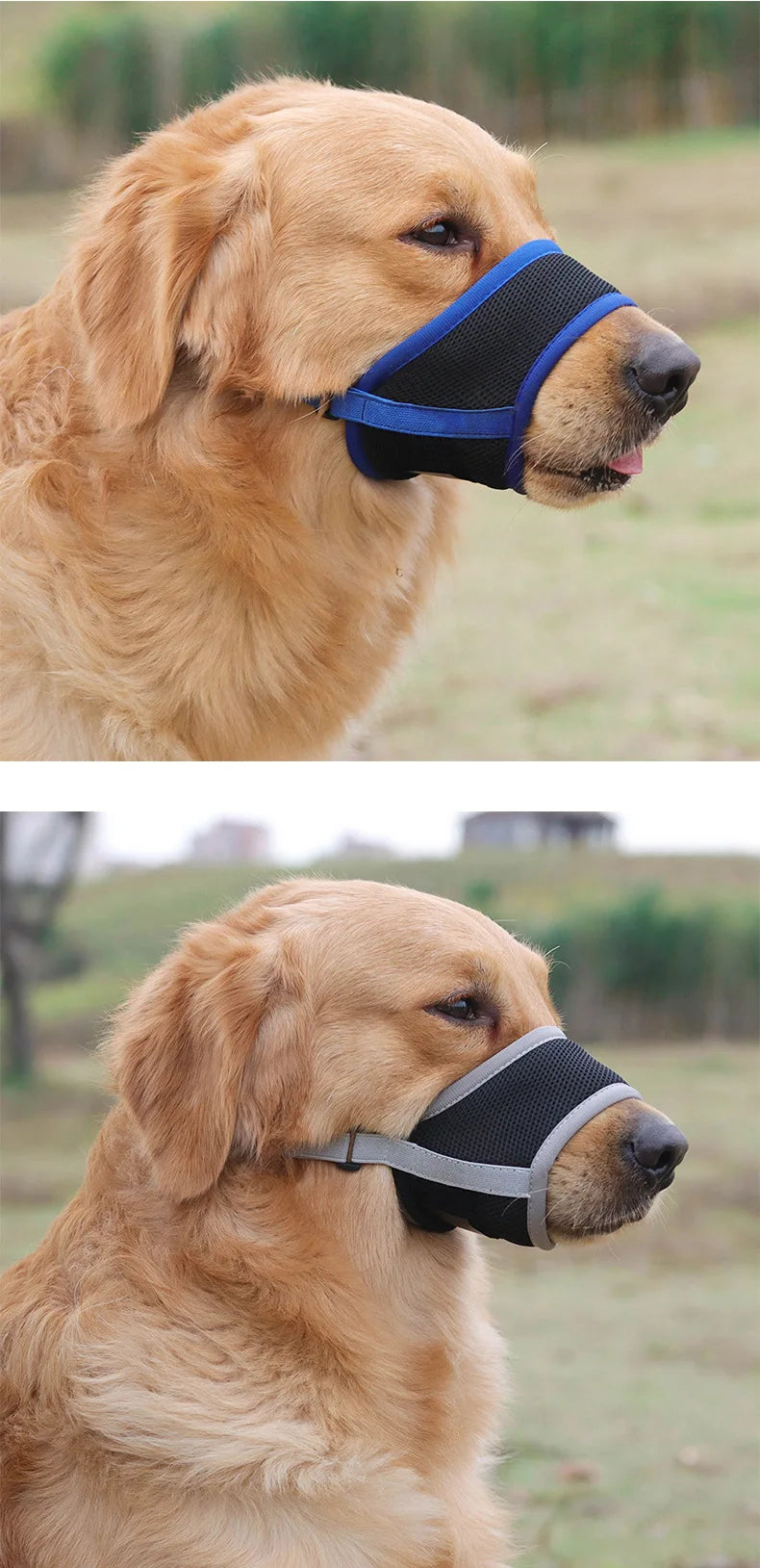 Dog Muzzle Anti Barking Pet Adjustable Anti-Bite Puppy Breathable Soft Dog Mouth Cover Elastic Strap Pet Supplies Basket Muzzle