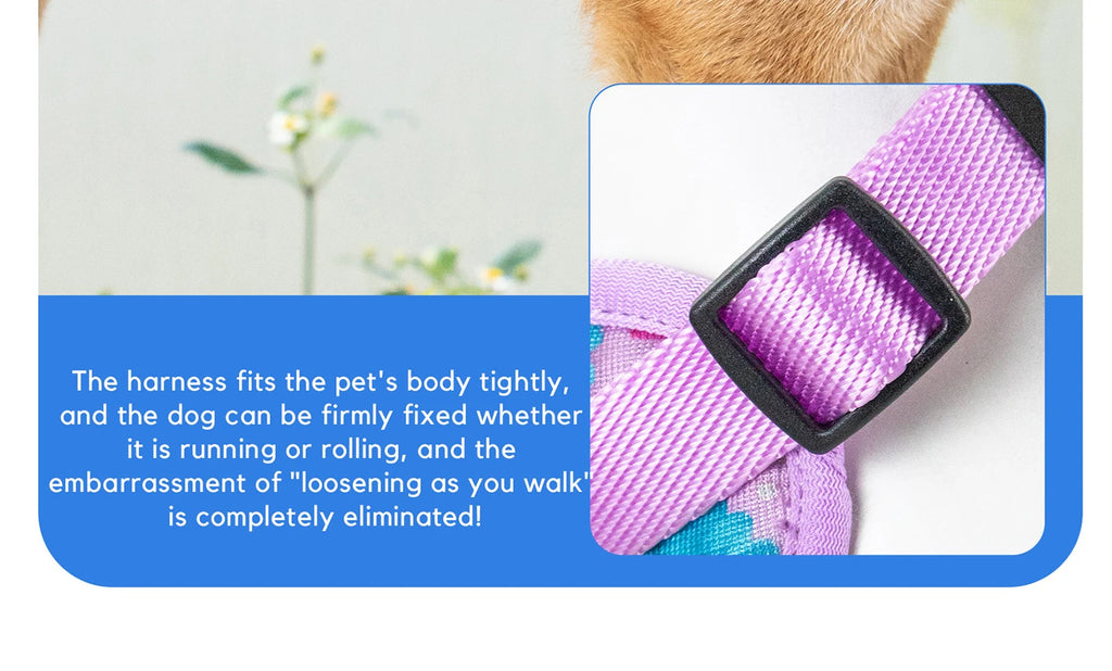Pet Dog Harness Adjustable Chest Harness For Small  Medium Large Dogs Teddy Chihuahua Pet Supplies （S has no handle））