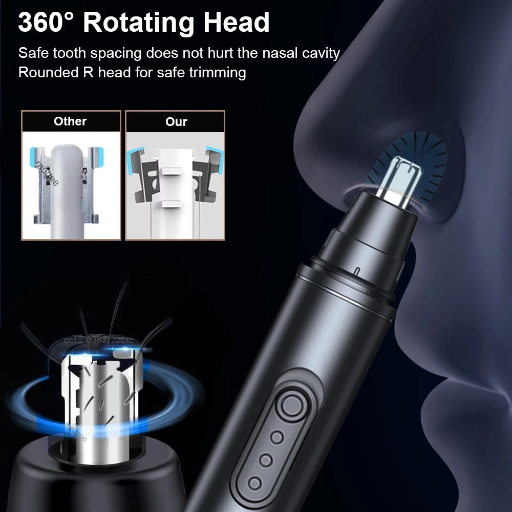 Electric Nose Hair Trimmer Battery Powered Travel Portable Nose Hair Cutter Mini Clipper For Men Eyebrow Ears Nose Hair Trimmer