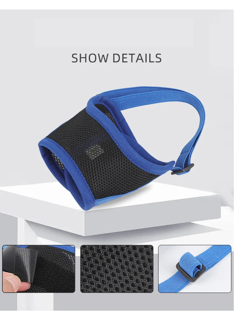 Dog Muzzle Anti Barking Pet Adjustable Anti-Bite Puppy Breathable Soft Dog Mouth Cover Elastic Strap Pet Supplies Basket Muzzle