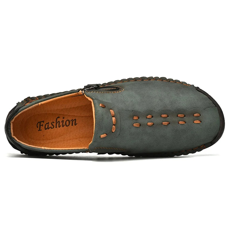 Comfortable Leather Men Shoes Casual Slip On Men Loafers Qlity Split Leather Shoes Men Flats Hot Sale Moccasins Shoes Plus Size