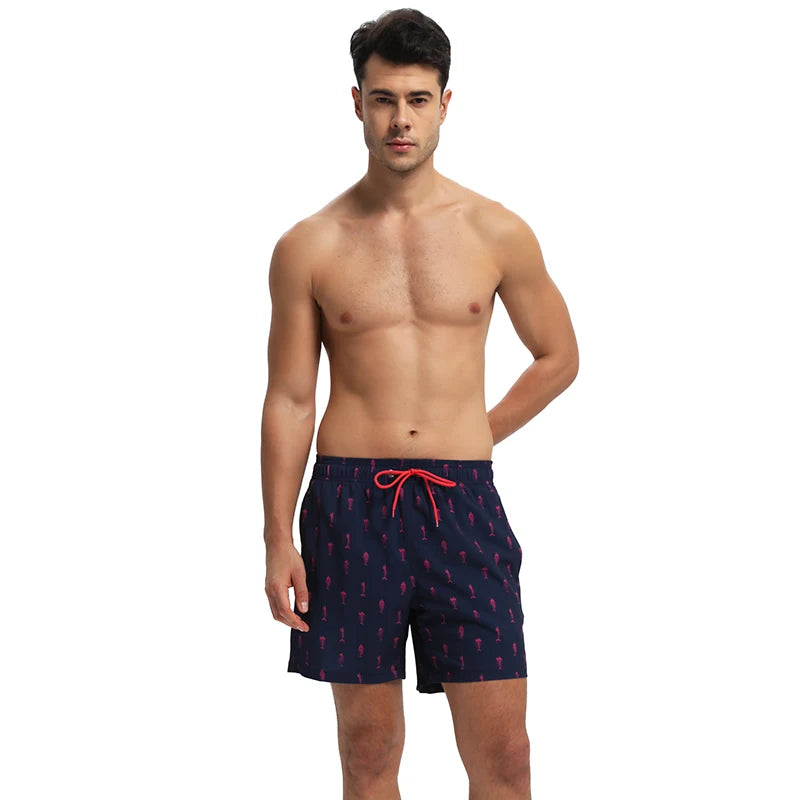 Escatch 2026 Summer New Arrival Mens Shorts Gym Classic Polyester Printing Quick Dry With Pockets Maillot De Bain Homme Swimsuit