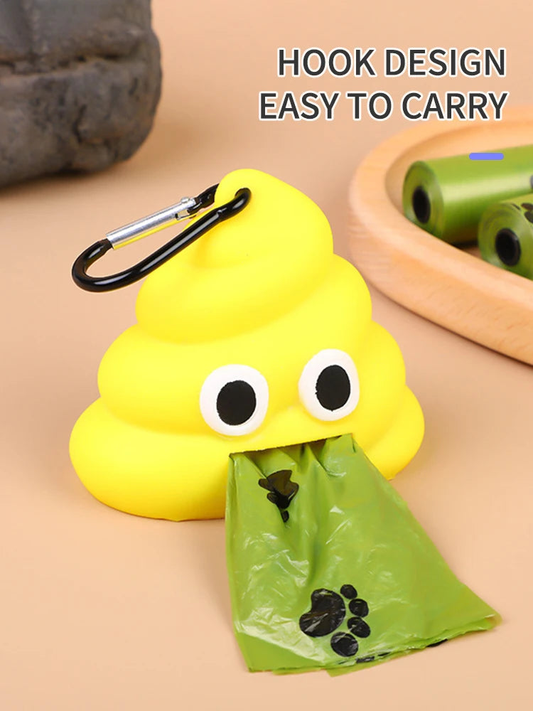 1PC Creative Pet Supplies Dog Potty Pickup Cartoon Poop-shaped Portable Garbage Shell Compact For Cats And Dogs