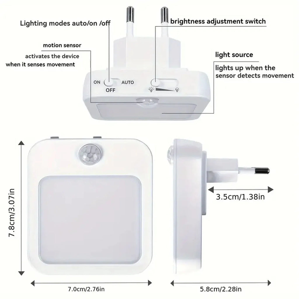1PC Red Light Night Light With A Plug, Intelligent Night Light, Automatic On/Off, Suitable For Bedroom, Bathroom, Kitchen