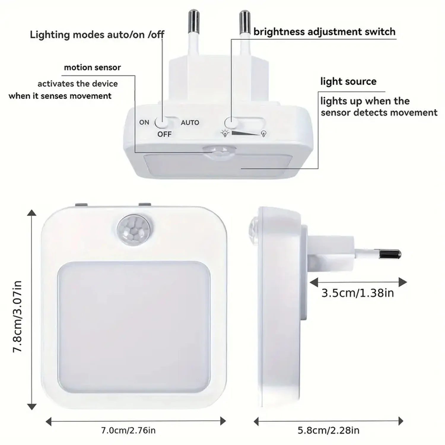 1PC Red Light Night Light With A Plug, Intelligent Night Light, Automatic On/Off, Suitable For Bedroom, Bathroom, Kitchen