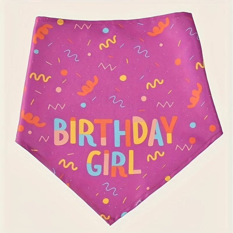 1pc-Pet Birthday Triangle Towel,, "Birthday girl" “Birthday boy”Dog Bibs,   Pet Supplies & Accessories