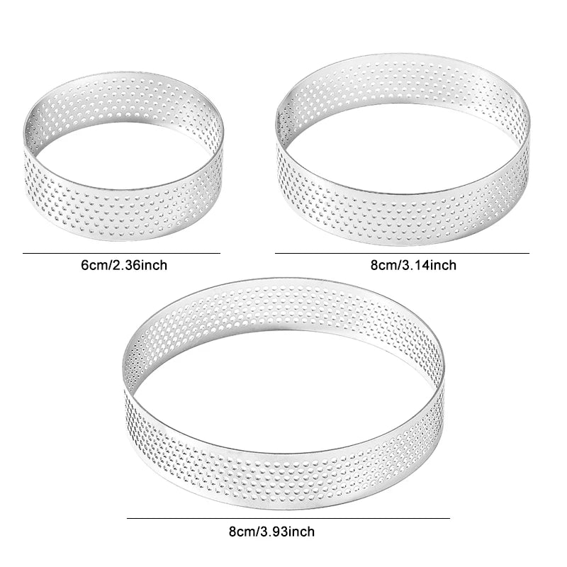 FAIS DU Perforated Round Tart Ring Stainless Steel Fruit Pie Tartlet Mold for Baking DIY Dessert Cake Mousse Molds Kitchen Tools