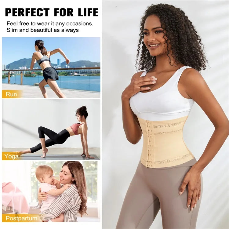 MiiOW Waist Trainer Corset Women Binders Shapers Tummy Wrap Body Shapewear Slimming Belt Flat Belly Workout Postpartum Girdle