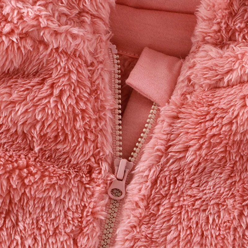 Ircomll Children's vest winter Fall Bape Plush Hooded Bear Outerwear For Girls Boys Children Coat Baby Top Waistcoat Girl Outfit