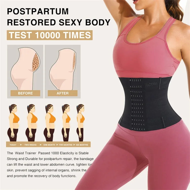 MiiOW Waist Trainer Corset Women Binders Shapers Tummy Wrap Body Shapewear Slimming Belt Flat Belly Workout Postpartum Girdle