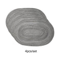 4PCS/set Oval Rop Cotton Braided Table Place Mats Braided Coaster Placemas Non-Slip Table Mats for Dining Kitchen Table Washable