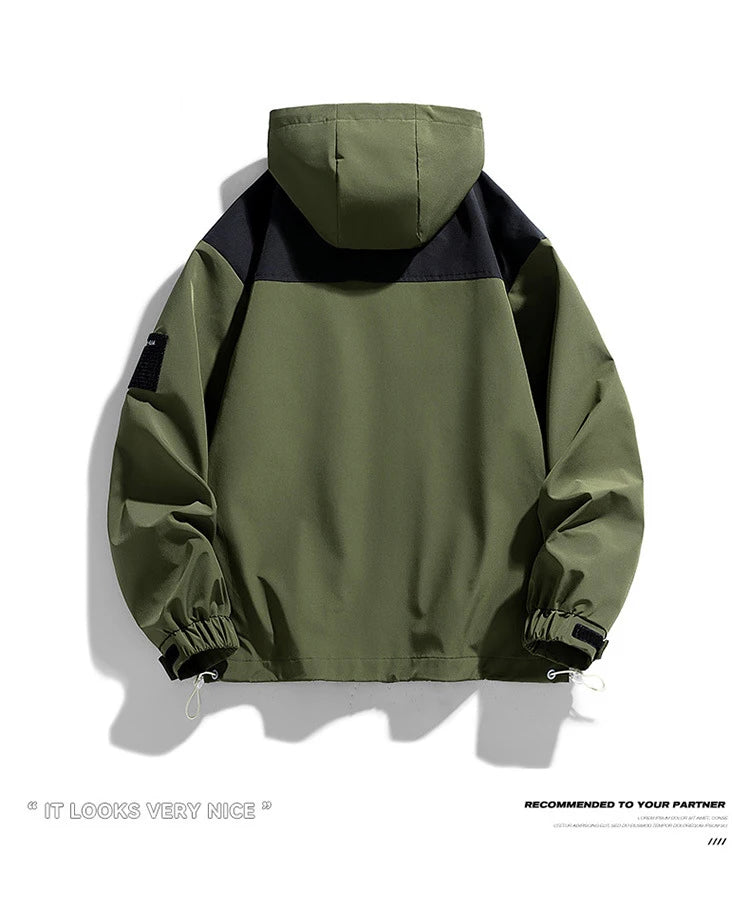 2024 Men's Waterproof Jacket Fashion Casual Hoodies Coat Streetwear Autumn Anti-wind Jacket Outdoor Travel Climbing Outerwear