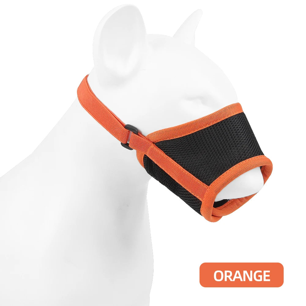 Dog Muzzle Anti Barking Pet Adjustable Anti-Bite Puppy Breathable Soft Dog Mouth Cover Elastic Strap Pet Supplies Basket Muzzle