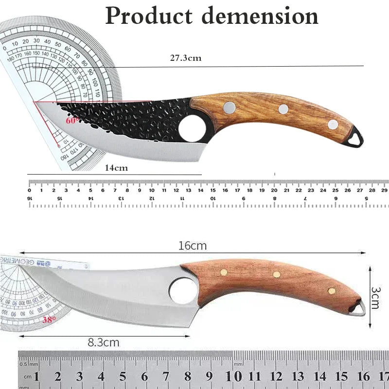 WXCOO Stainless Steel Meat Cleaver Knife Kitchen Sharp Boning Household Fruit Paring BBQ Knife Wooden Handle Kitchen Supplies