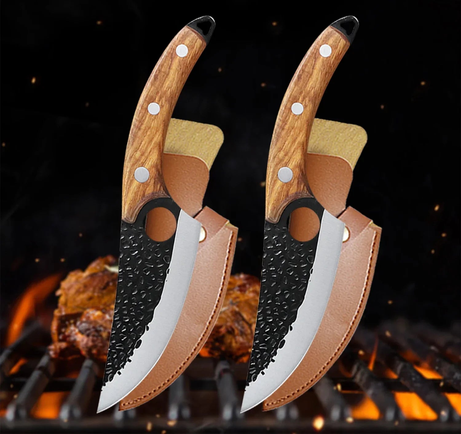 WXCOO Stainless Steel Meat Cleaver Knife Kitchen Sharp Boning Household Fruit Paring BBQ Knife Wooden Handle Kitchen Supplies
