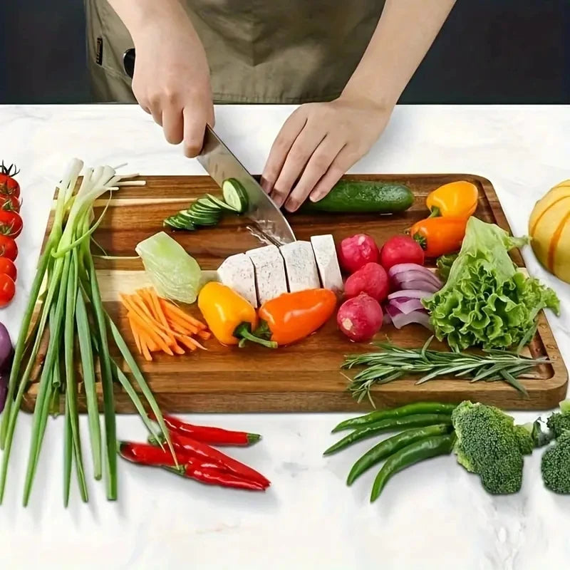 Beech Walnut Wooden Cutting Board Kitchen Chopping Block Cheese Meat Butcher Block - Durable Wood Cutting Board for Kitchen To