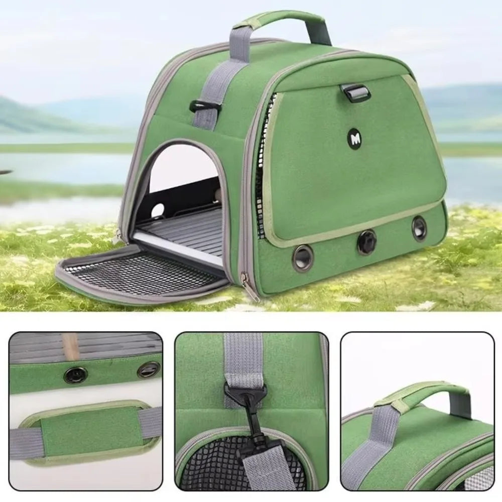Breathable Portable Parrot Travel Bag with Tray Large Capacity Parrot Carrier Bag Comfortable Bird Backpack Pet Supplies