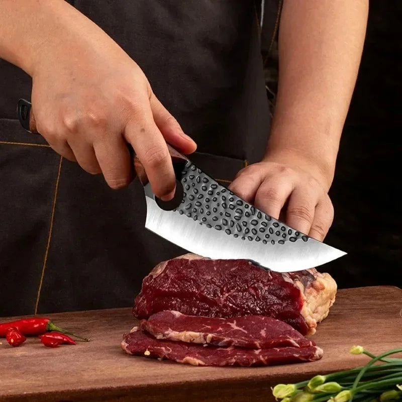 WXCOO Stainless Steel Meat Cleaver Knife Kitchen Sharp Boning Household Fruit Paring BBQ Knife Wooden Handle Kitchen Supplies