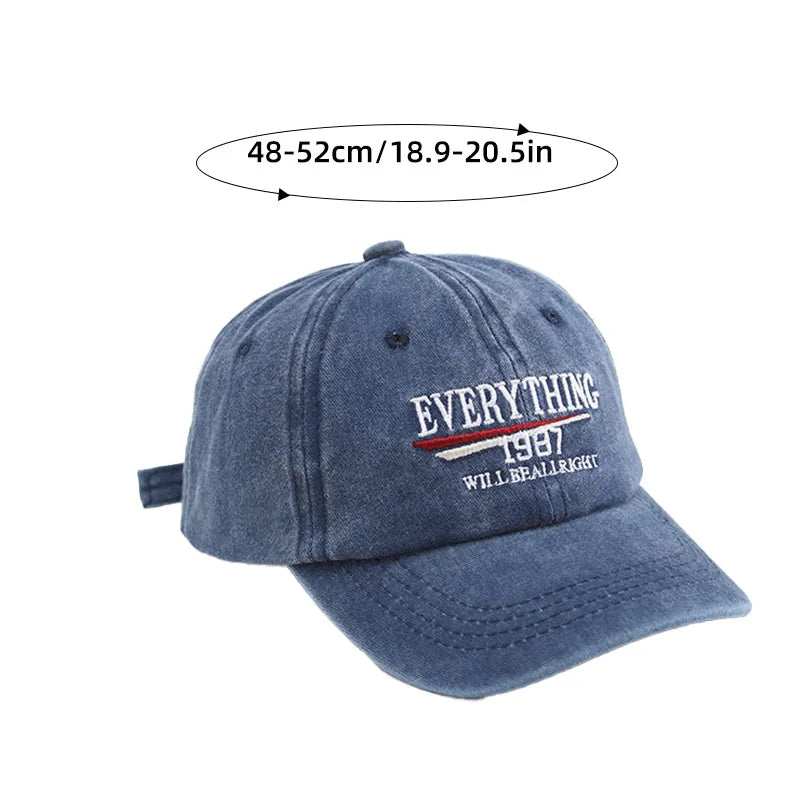 Retro Washed Cotton Children Baseball Hat Fashion Letter Kids Peaked Caps Cotton Solid Color Baby Duck Tongue Cap Boy Girl Visor