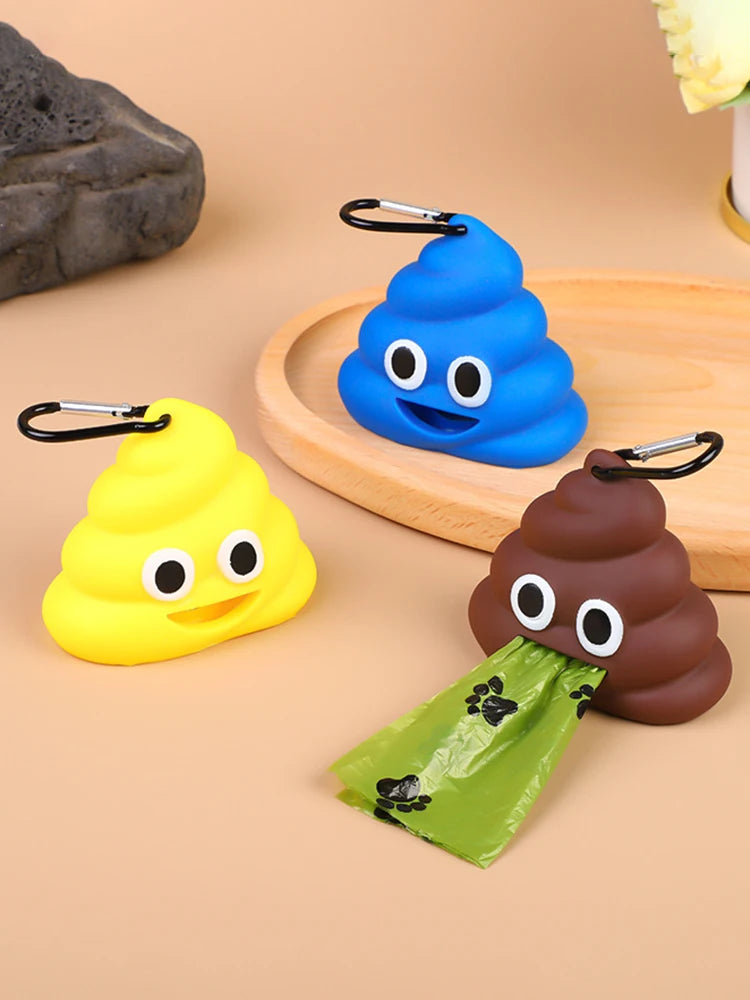 1PC Creative Pet Supplies Dog Potty Pickup Cartoon Poop-shaped Portable Garbage Shell Compact For Cats And Dogs
