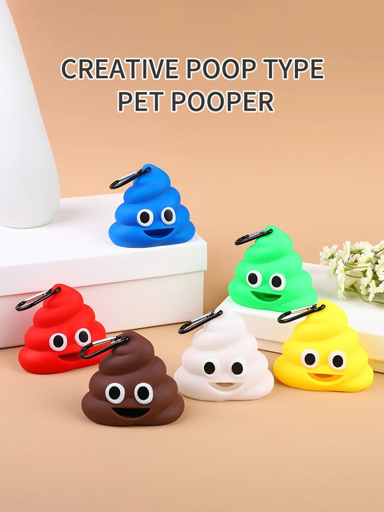 1PC Creative Pet Supplies Dog Potty Pickup Cartoon Poop-shaped Portable Garbage Shell Compact For Cats And Dogs