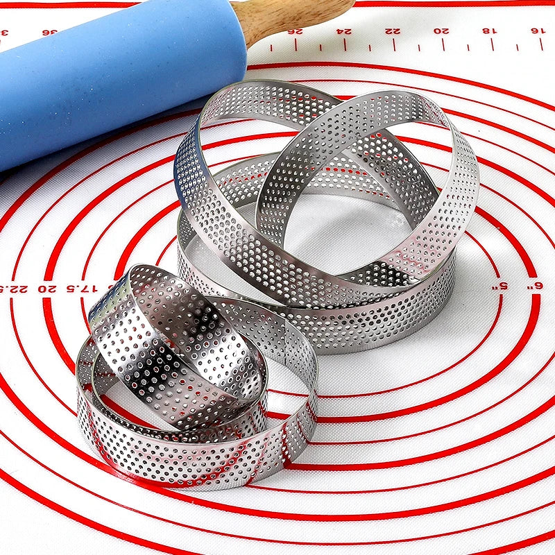 FAIS DU Perforated Round Tart Ring Stainless Steel Fruit Pie Tartlet Mold for Baking DIY Dessert Cake Mousse Molds Kitchen Tools