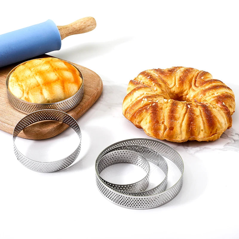 FAIS DU Perforated Round Tart Ring Stainless Steel Fruit Pie Tartlet Mold for Baking DIY Dessert Cake Mousse Molds Kitchen Tools