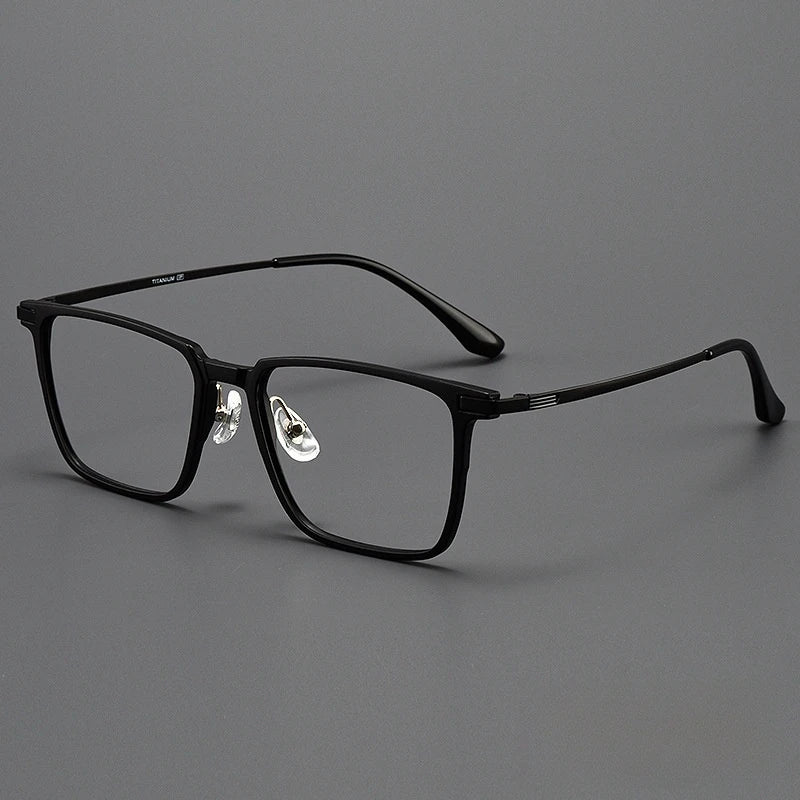 FIRADA Fashion Comfortable Eyeglasses Retro Square Titanium Eyewear Plus Size Prescription Glasses Frame For Men Women 93006-C