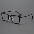FIRADA Fashion Comfortable Eyeglasses Retro Square Titanium Eyewear Plus Size Prescription Glasses Frame For Men Women 93006-C
