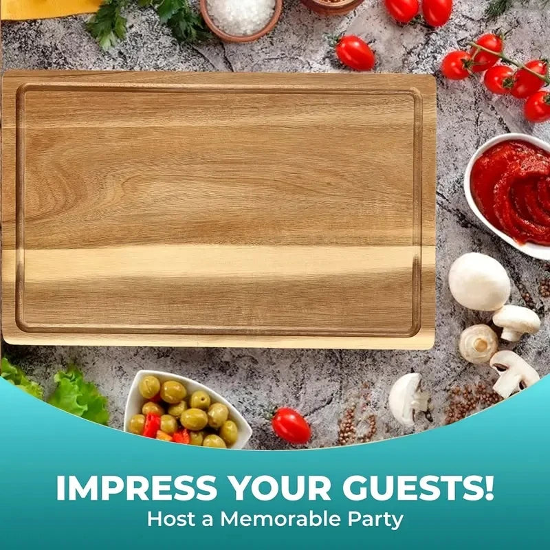 Beech Walnut Wooden Cutting Board Kitchen Chopping Block Cheese Meat Butcher Block - Durable Wood Cutting Board for Kitchen To