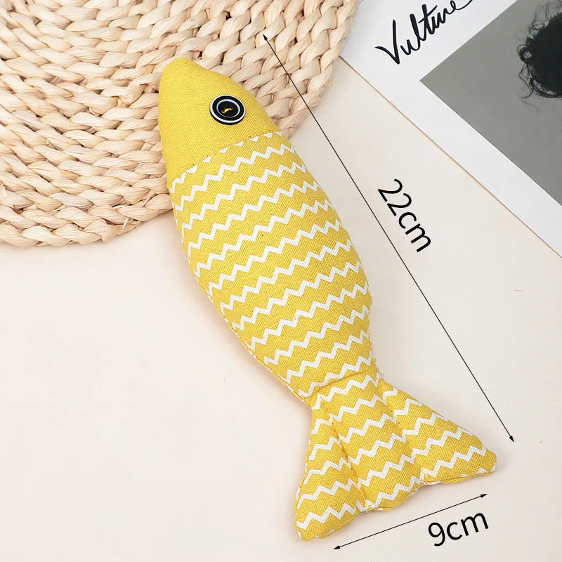 New pet toys, cat toys, linen fish pillows, self hi cat mint doll, pet supplies