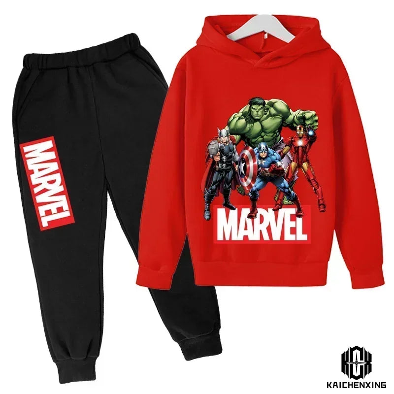Hulk Hoodies Kids Tracksuits Boy Girl Spring Autumn Winter Sweatshirt Clothes Set Marvel- Super Heros Hooded Pants Suit Children