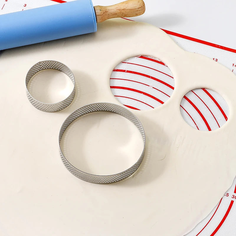 FAIS DU Perforated Round Tart Ring Stainless Steel Fruit Pie Tartlet Mold for Baking DIY Dessert Cake Mousse Molds Kitchen Tools
