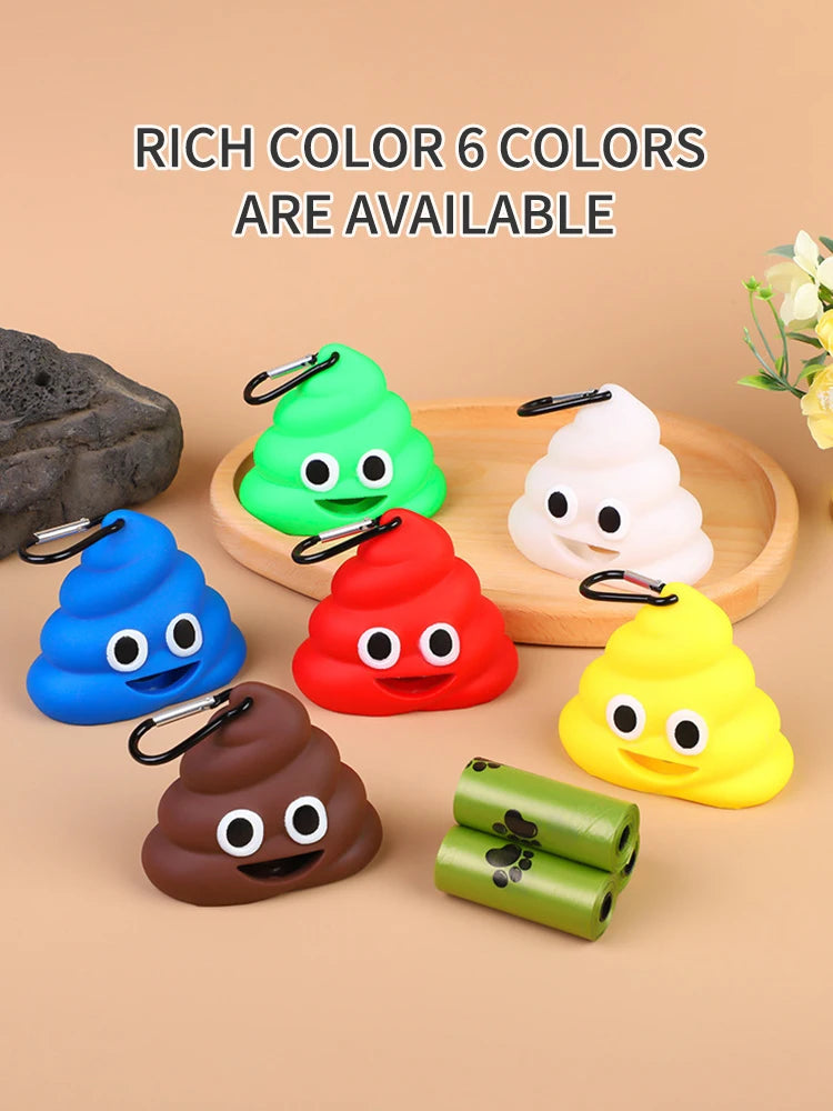 1PC Creative Pet Supplies Dog Potty Pickup Cartoon Poop-shaped Portable Garbage Shell Compact For Cats And Dogs
