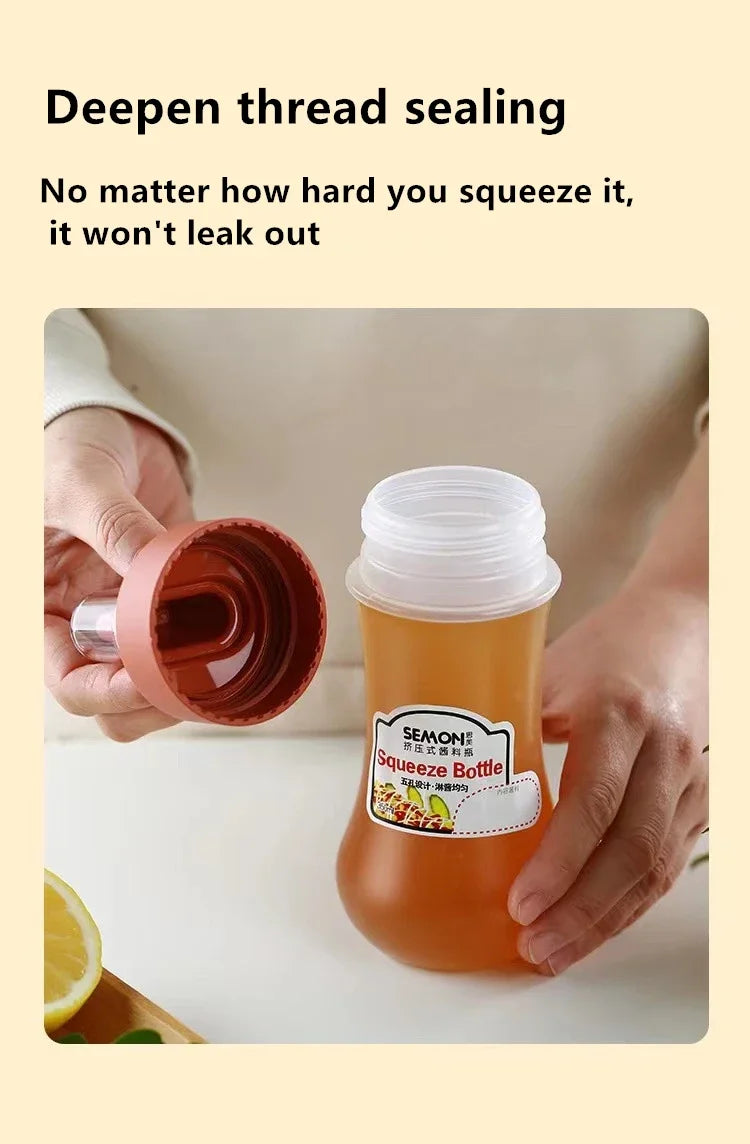 1/2/3pcs Squeeze Sauce Bottle Leak Proof Refillable Condiment Container For Salad Ketchup Honey Jam Squeeze Sauce Bottle Kitchen