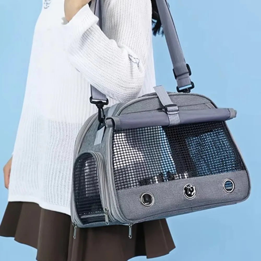 Breathable Portable Parrot Travel Bag with Tray Large Capacity Parrot Carrier Bag Comfortable Bird Backpack Pet Supplies