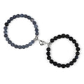 2Pcs/Set Natural Stone Beaded Heart Magnet Attraction Couple Bracelets For Women Men Simple Love Relationship Bracelet Jewelry