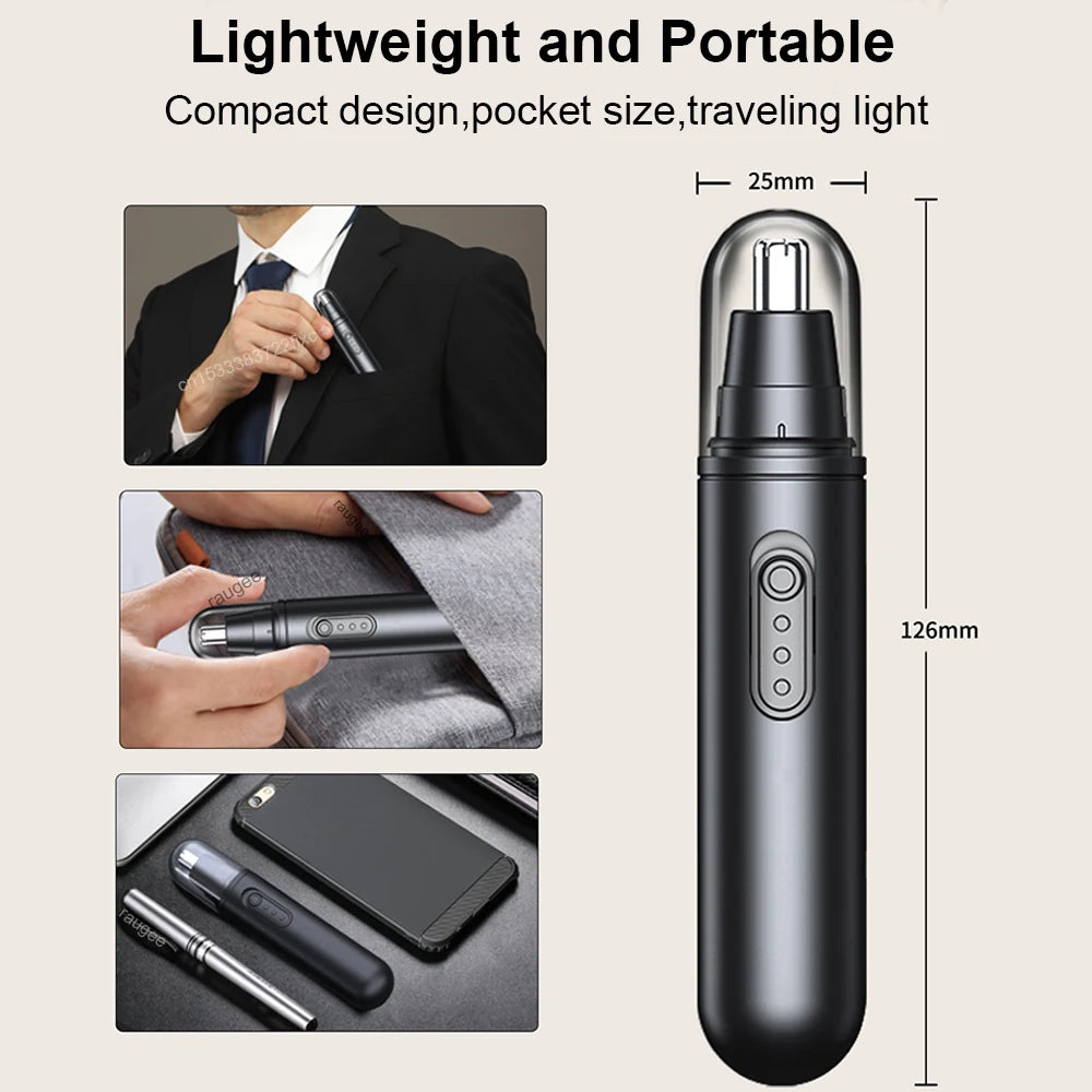 Electric Nose Hair Trimmer Battery Powered Travel Portable Nose Hair Cutter Mini Clipper For Men Eyebrow Ears Nose Hair Trimmer
