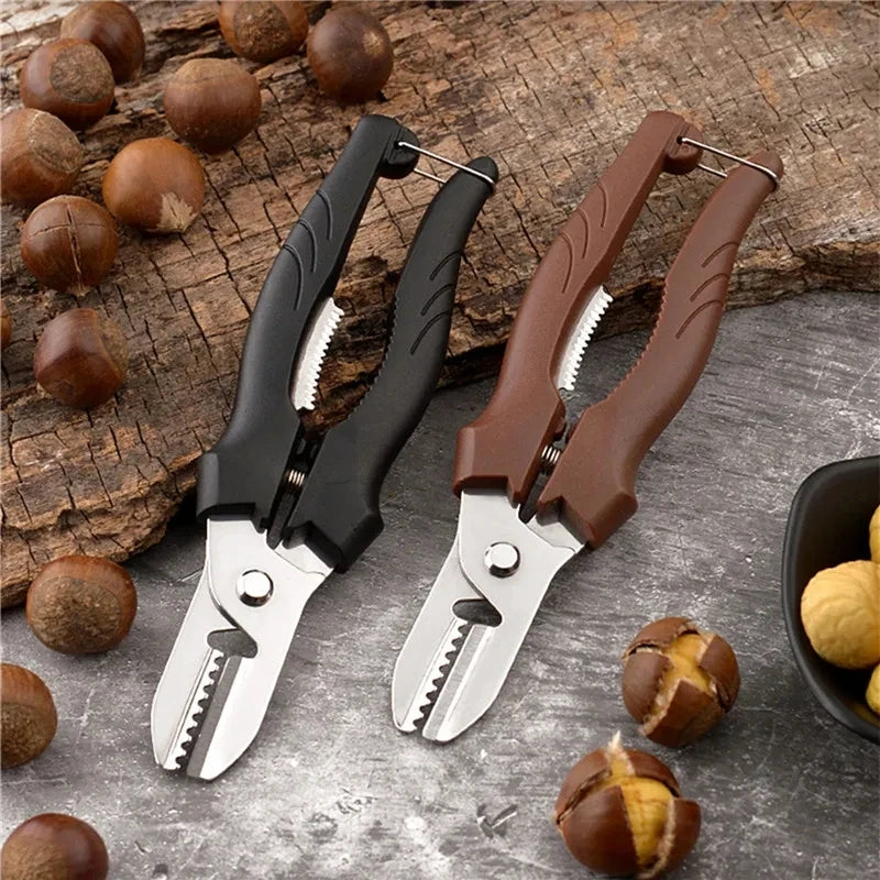 Multipurpose Chestnut Scissors Peeler Chestnut Shell Peeling and Leather Clip Cross Cutting Knife Chestnut Peeler For Kitchen