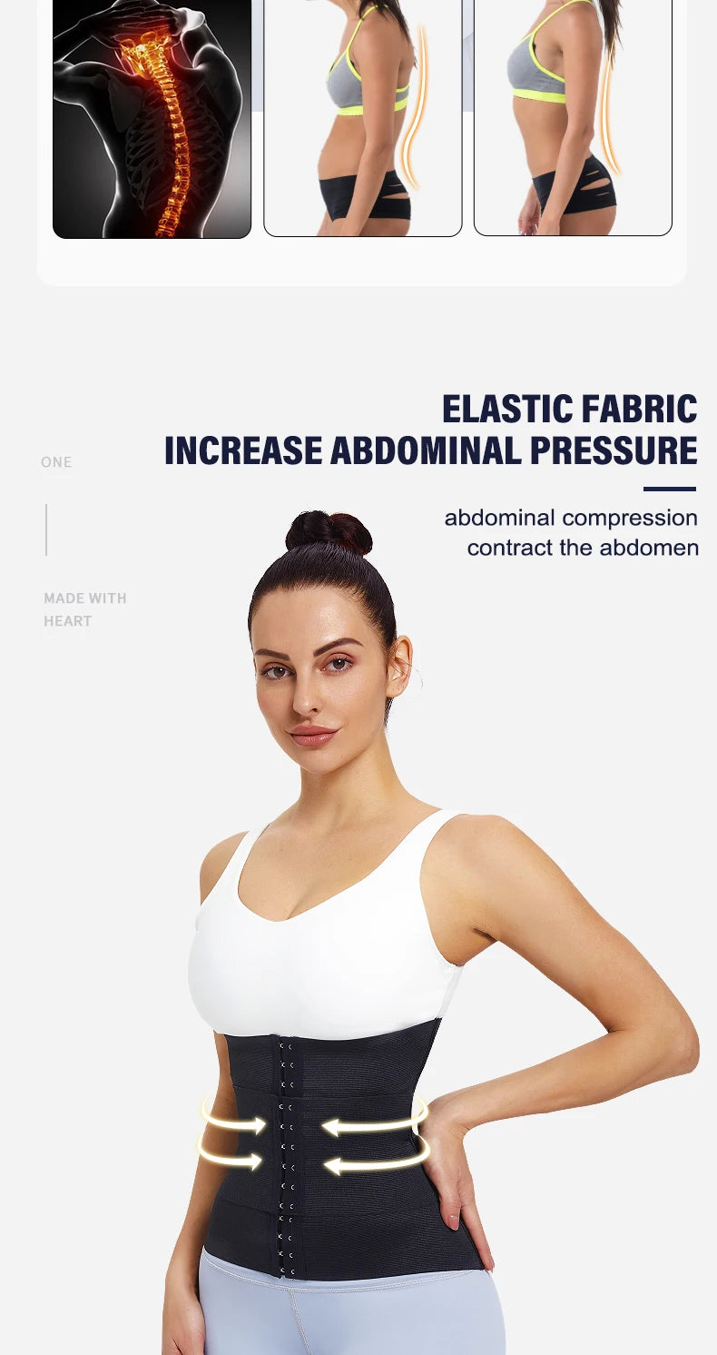 MiiOW Waist Trainer Corset Women Binders Shapers Tummy Wrap Body Shapewear Slimming Belt Flat Belly Workout Postpartum Girdle