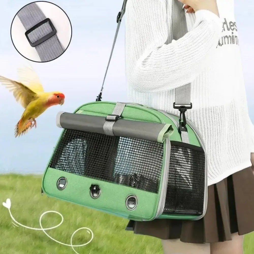 Breathable Portable Parrot Travel Bag with Tray Large Capacity Parrot Carrier Bag Comfortable Bird Backpack Pet Supplies